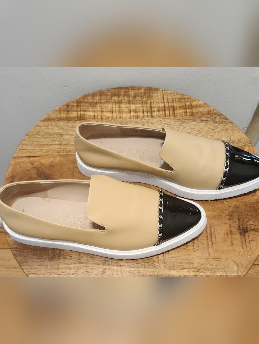 Karl Lagerfeld Paris Pointed Toe Slip-on Loafers.